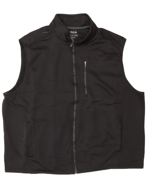 Izod Herren-Trainingsanzug, ärmellos, Jacke, 3XL, Schwarz, Polyester