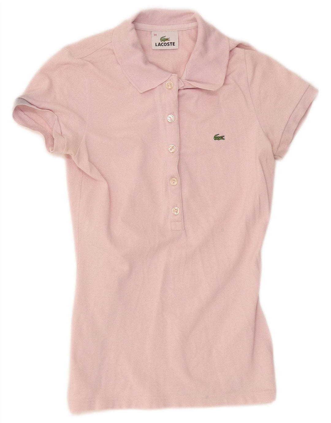 Lacoste Damen-Poloshirt, Größe 34, klein, rosa Baumwolle