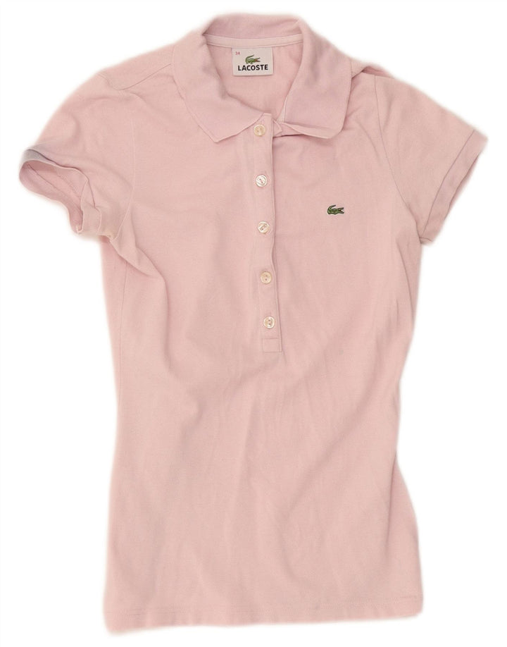 Lacoste Damen-Poloshirt, Größe 34, klein, rosa Baumwolle