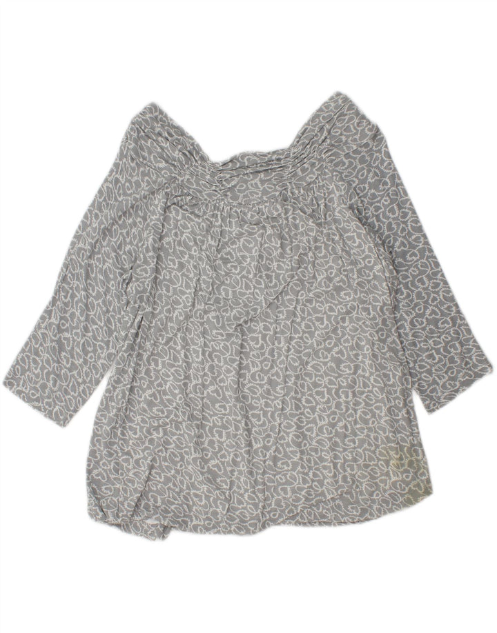 PHASE EIGHT Womens 3/4 Sleeve Blouse Top UK 14 Medium Grey Floral Viscose Vintage Phase Eight and Second-Hand Phase Eight from Messina Hembry 