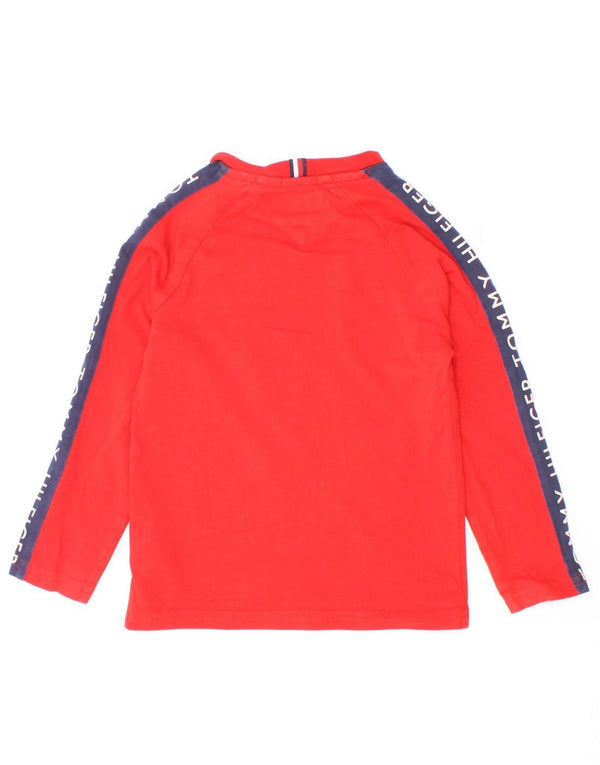 Tommy Hilfiger Baby-Jungen-Top mit Grafik, langärmlig, 18–24 Monate, Rot