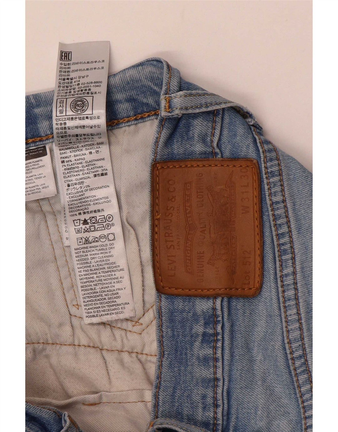 Levi's Herren 512 Slim Tapered Jeans W31 L28 Blaue Baumwolle