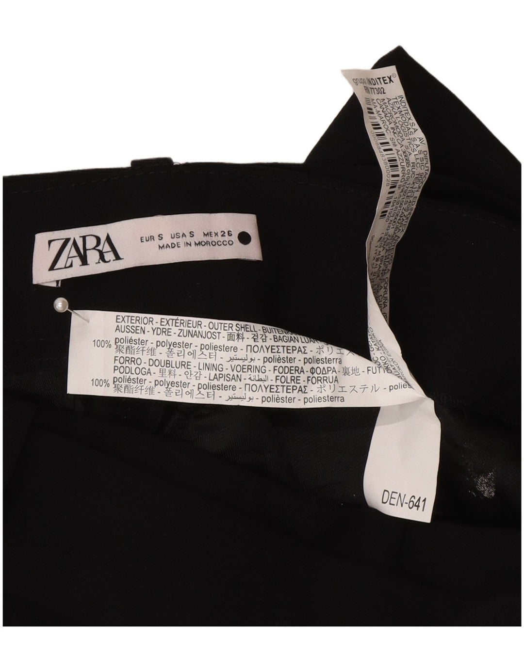 Zara Damen Chino-Shorts mit hoher Taille, Größe S, W26, Schwarz, Polyester