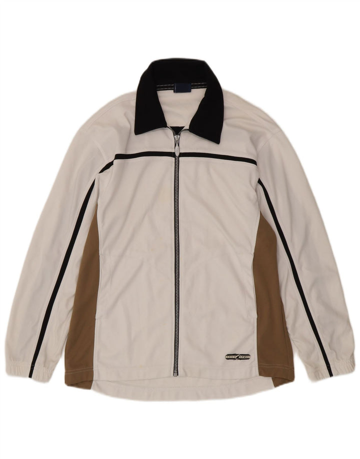 Asics Herren-Trainingsanzug-Top-Jacke, mittelweißes Farbblock-Polyester