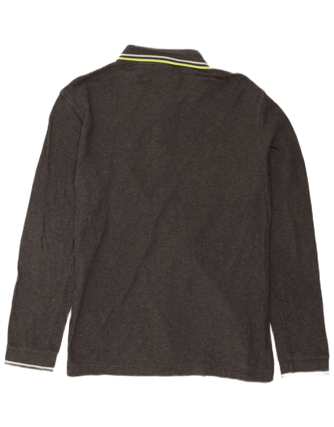 Fila Herren-Langarm-Poloshirt aus mittelgrauer Baumwolle