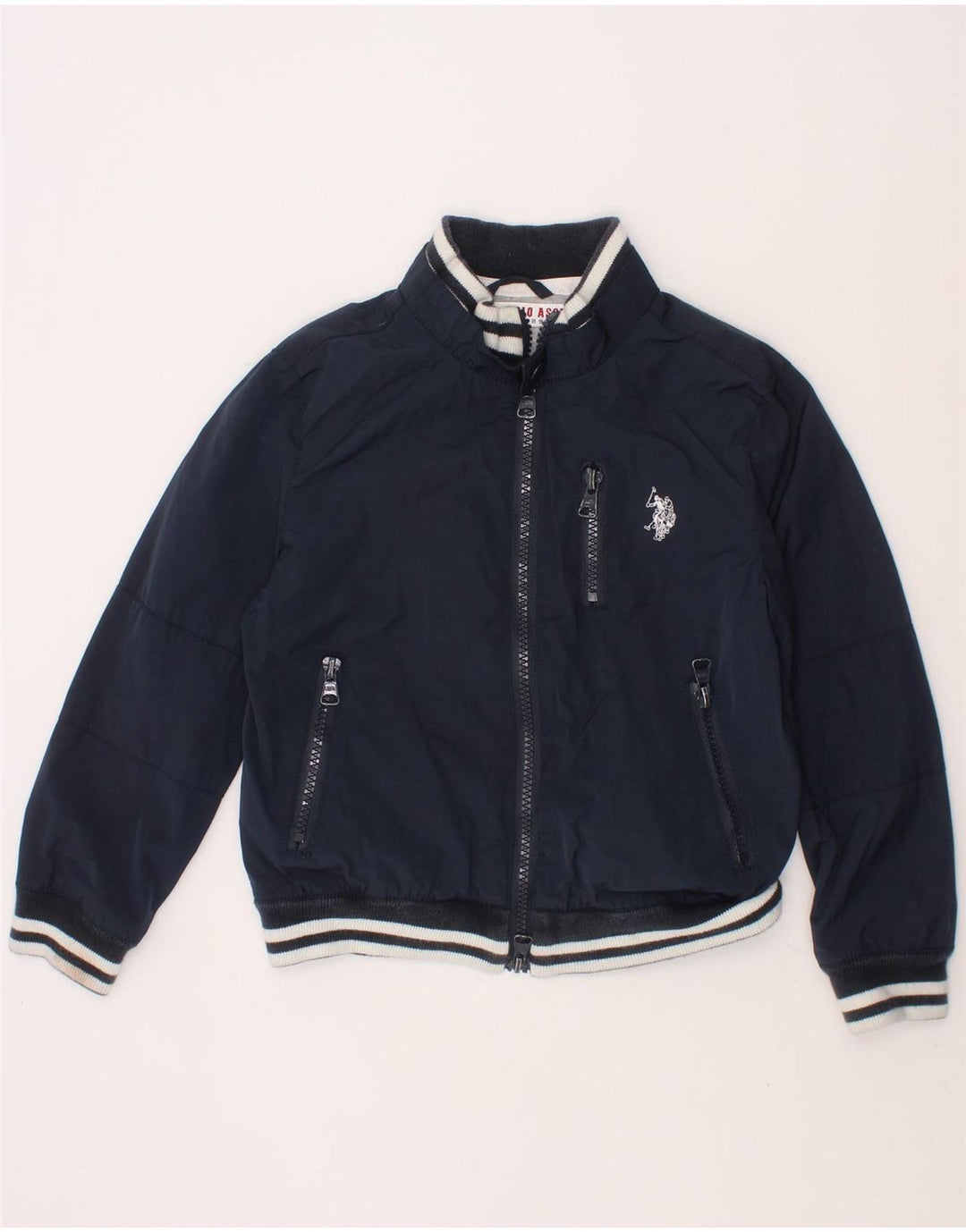 U.S. POLO ASSN. Boys Bomber Jacket 4-5 Years Navy Blue Cotton Vintage U.S. Polo Assn. and Second-Hand U.S. Polo Assn. from Messina Hembry 