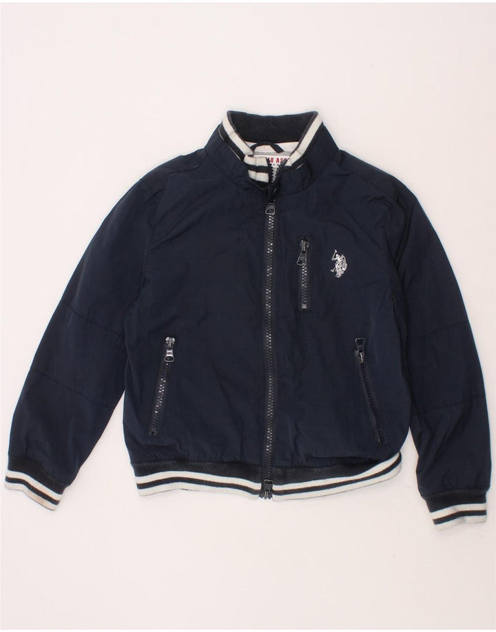 U.S. POLO ASSN. Boys Bomber Jacket 4-5 Years Navy Blue Cotton Vintage U.S. Polo Assn. and Second-Hand U.S. Polo Assn. from Messina Hembry 