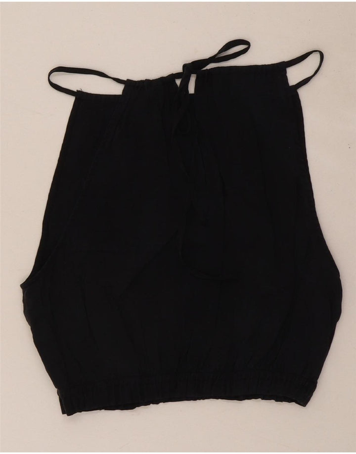 Zara Damen Crop Neckholder Top UK 4 XS Schwarz