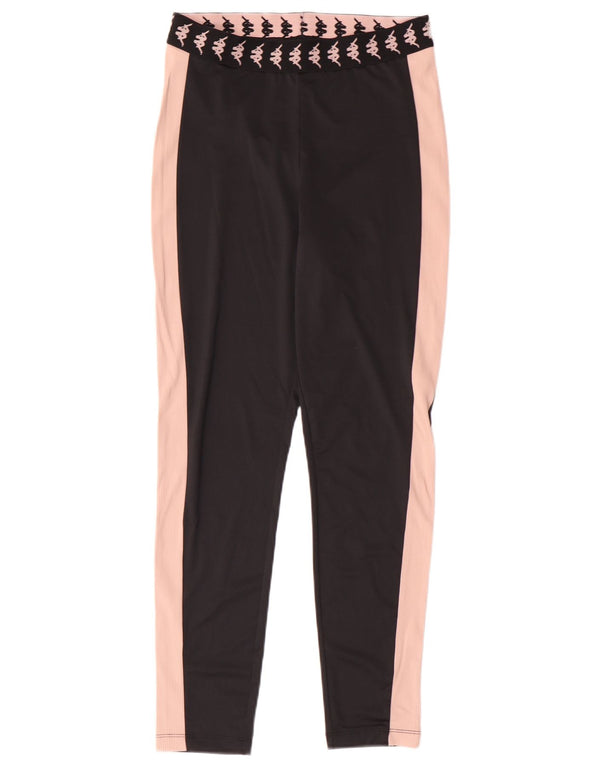 Kappa Damen Tezenis Graphic Leggings UK 8 Small Schwarz Colourblock