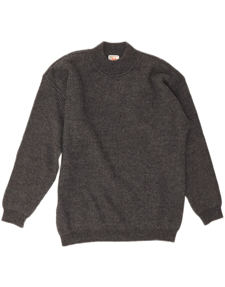 Rollkragenpullover für Herren von Stefanel, mittelgraue Wolle