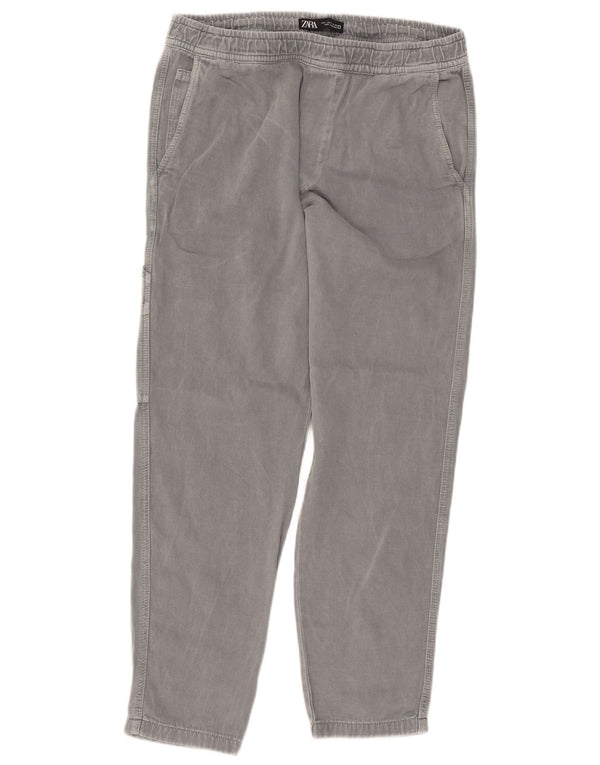 Gerade Cargo-Hose für Damen von ZARA, Größe L, W32, L29, Grau, Baumwolle