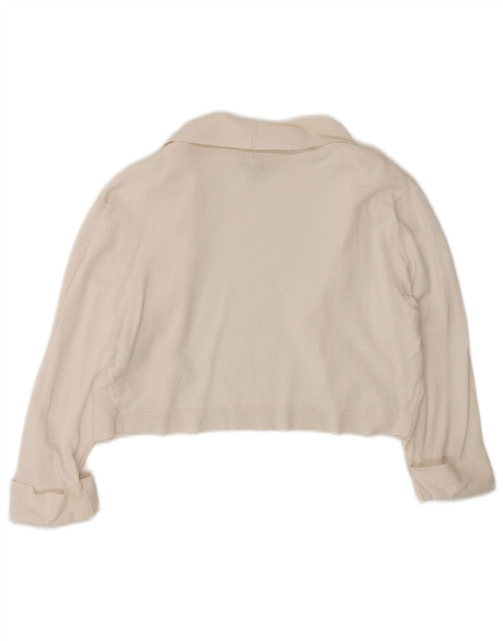 Phase Eight Offener Bolero-Pullover mit 3/4-Ärmeln für Damen, UK 12, mittelweiße Viskose