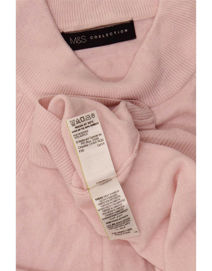 Marks & Spencer Damen Rollkragenpullover, kurz geschnitten, Gr. 8, Rosa