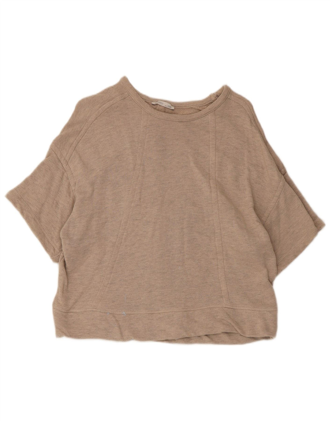 Kurzärmliger, übergroßer Sweatshirt-Pullover für Damen von Zara, Gr. 10, Größe S, Beige