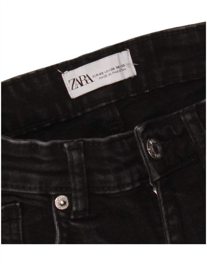 ZARA Damen-Cropped-Jeans, EU 40, M, W30, L24, Schwarz
