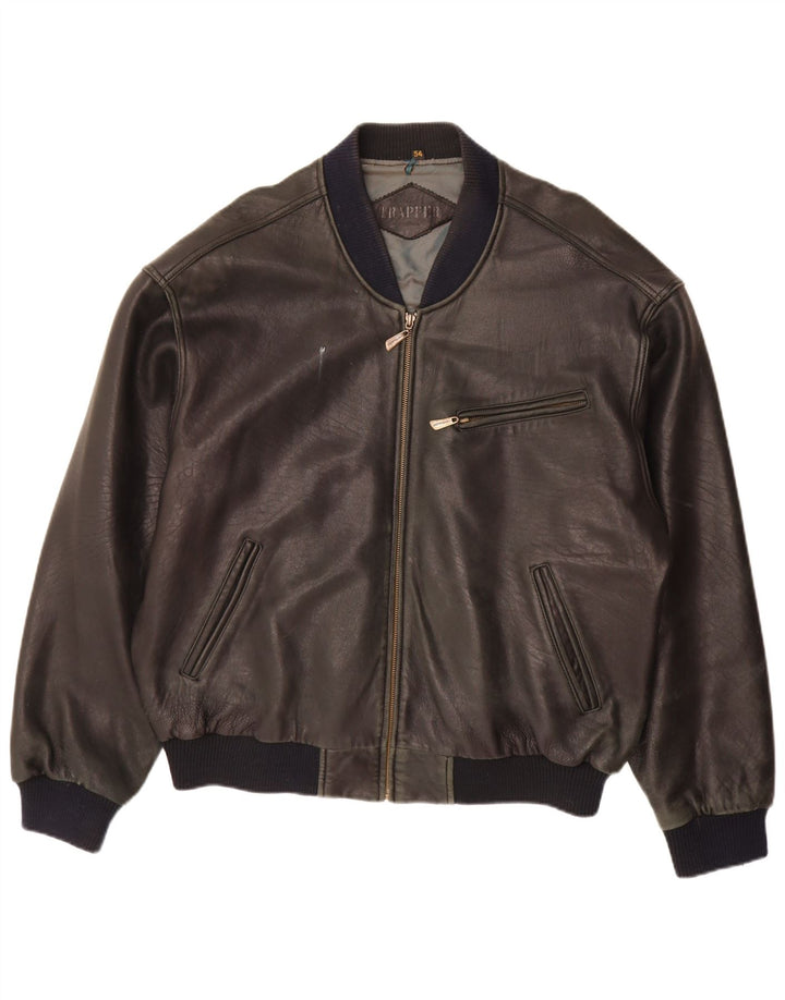 Trapper Herren Lederjacke IT 54 2XL Schwarz