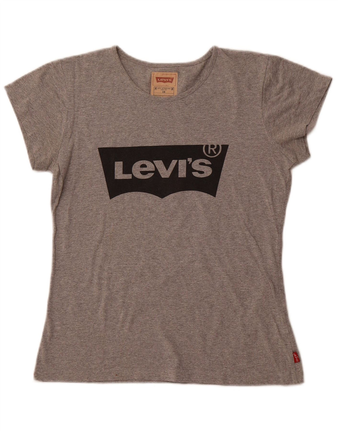 LEVI'S Mädchen-T-Shirt mit Grafik, 15–16 Jahre, graues Polyester