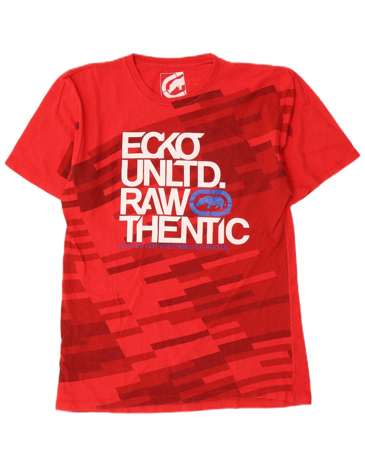 Ecko Unltd Herren-T-Shirt mit Grafik, klein, rot, geometrisch, Baumwolle