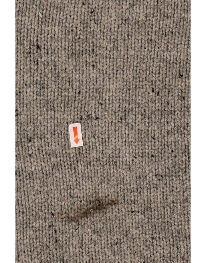 NAUTICA Herren-Pullover mit Knopfkragen, XL, grau geflecktes Acryl