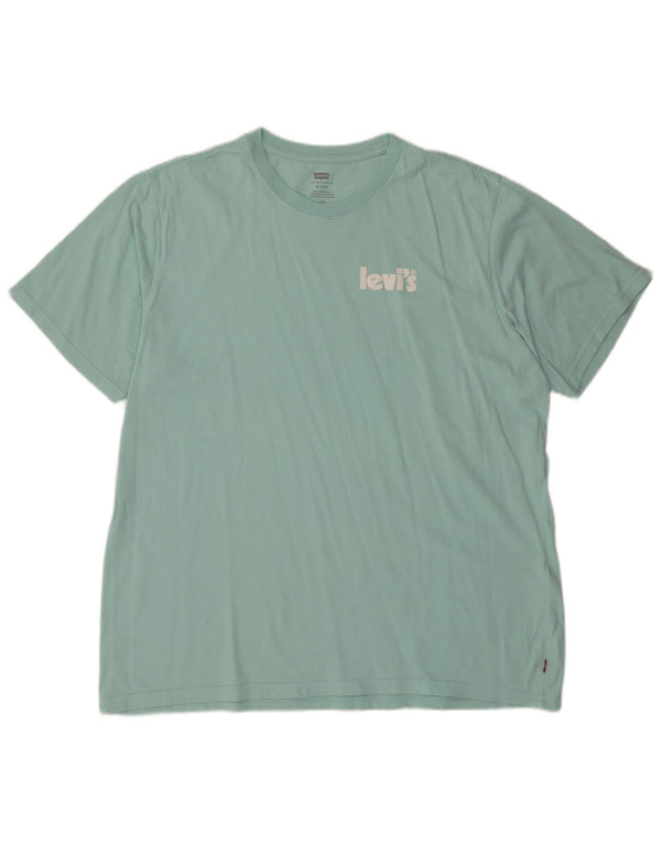 LEVI'S Mens Relaxed T-Shirt Top Large Turquoise Cotton