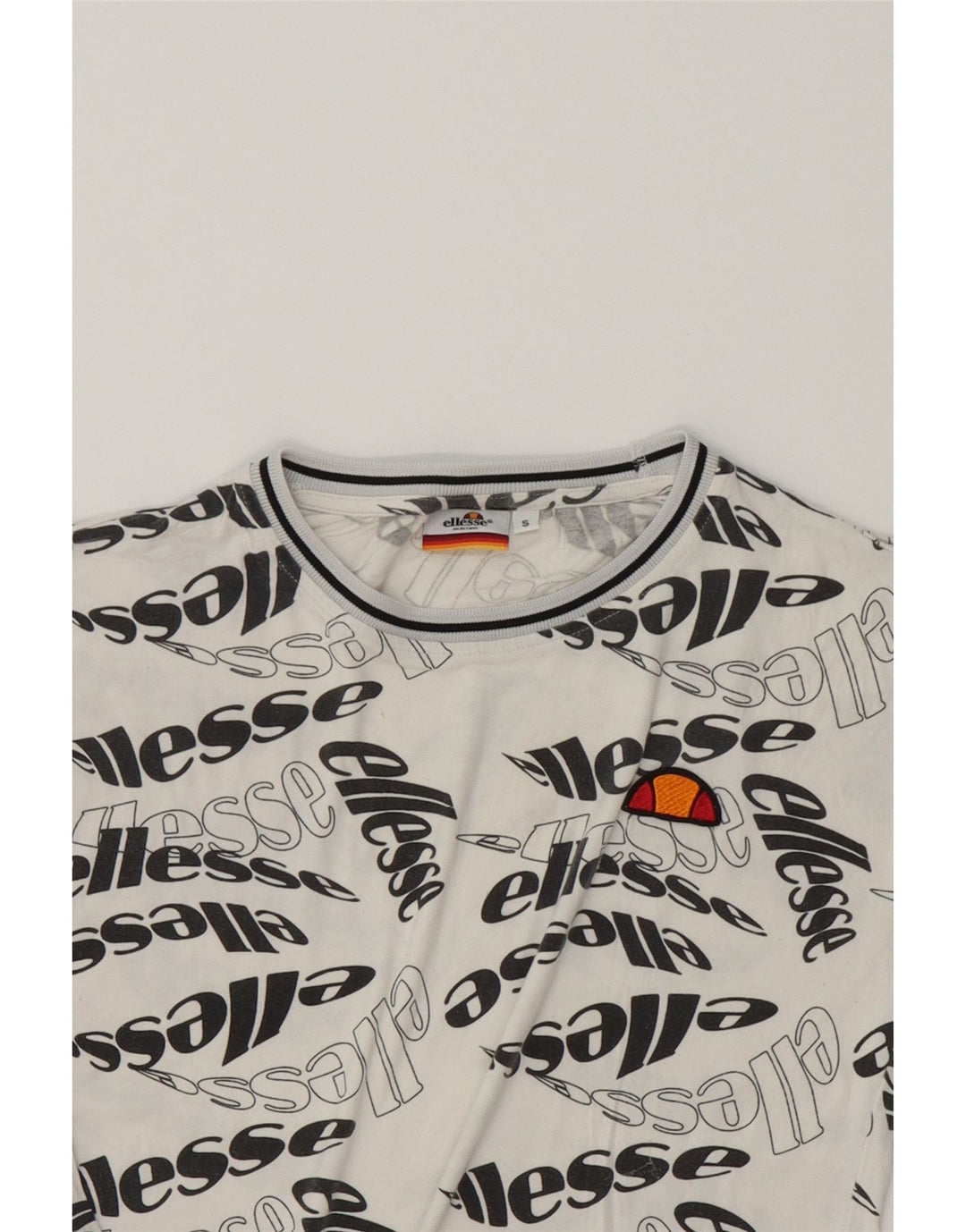 ELLESSE Womens Graphic T-Shirt Top UK 10 Small White Viscose Vintage Ellesse and Second-Hand Ellesse from Messina Hembry 
