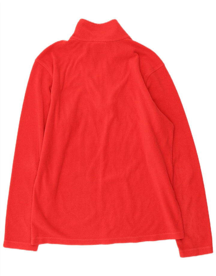 DIADORA Herren-Fleecepullover mit Reißverschluss am Hals, großes rotes Polyester
