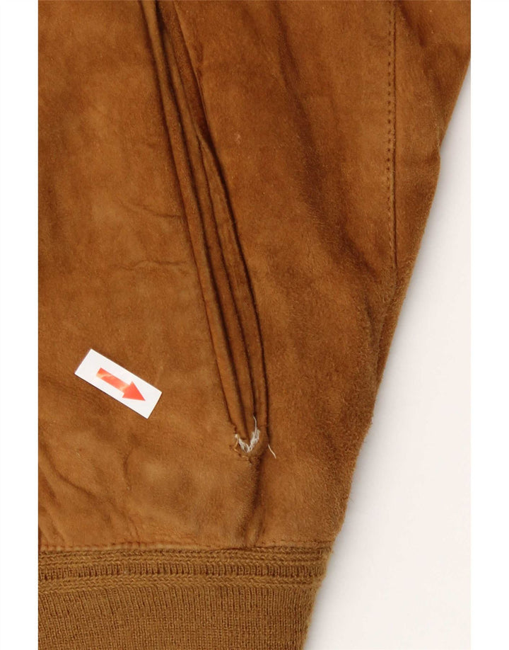 Vintage Herren Wildleder Bomberjacke IT 50 Medium Beige Leder