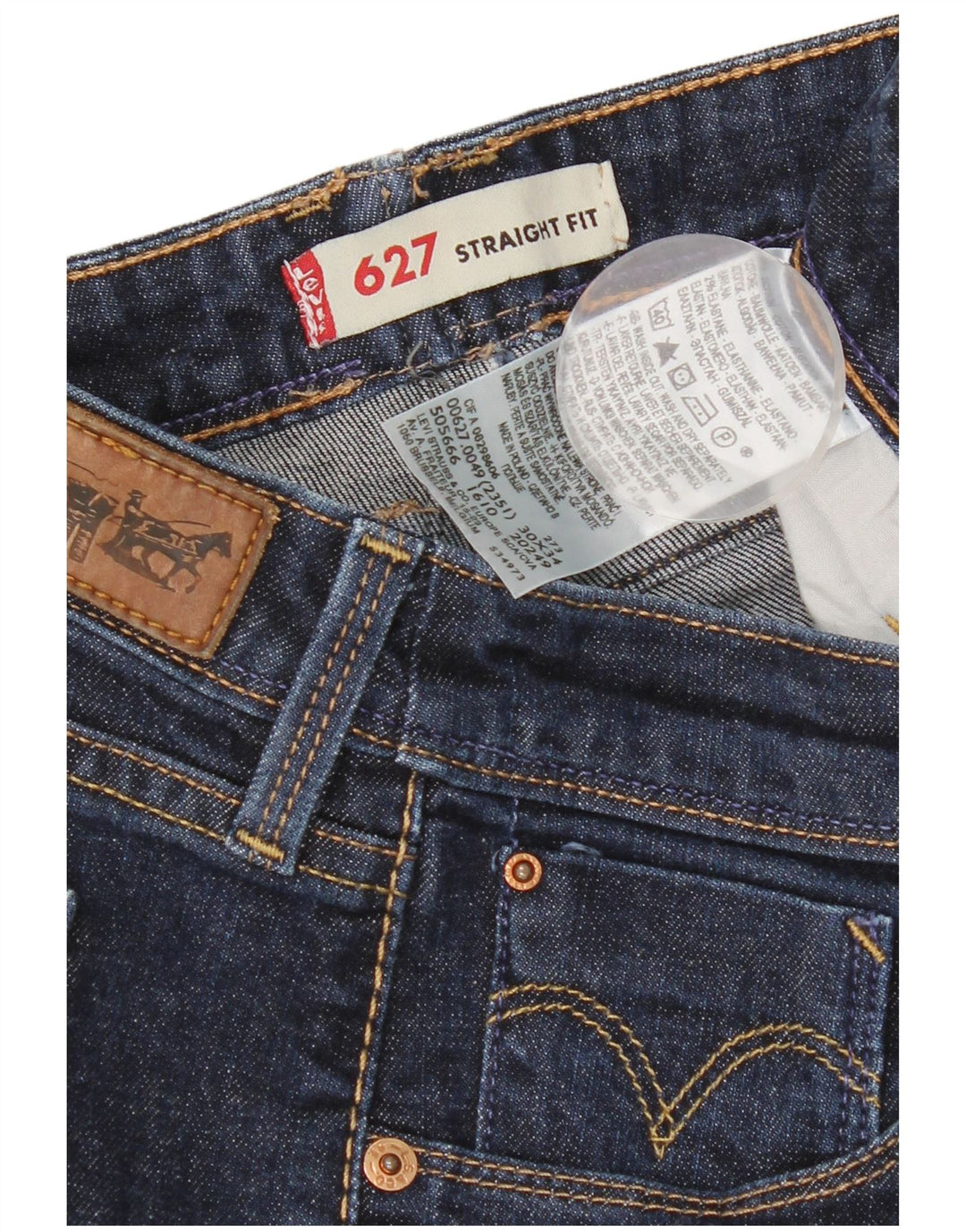 Levi's Damen 627 Straight Jeans W30 L29 Blaue Baumwolle