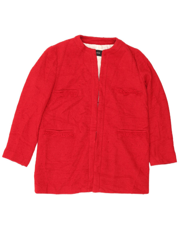 Zara Damen Blazer Jacke UK 16 Große rote Baumwolle