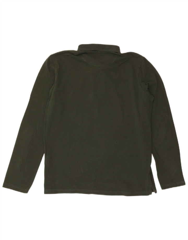 Carrera Herren-Langarm-Poloshirt mit normaler Passform, mittelgrüne Baumwolle