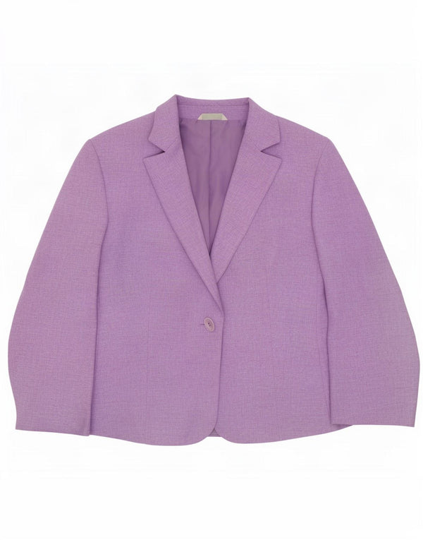Marks & Spencer Damen Standard-Blazerjacke mit 1 Knopf, UK 12, Mittelviolett