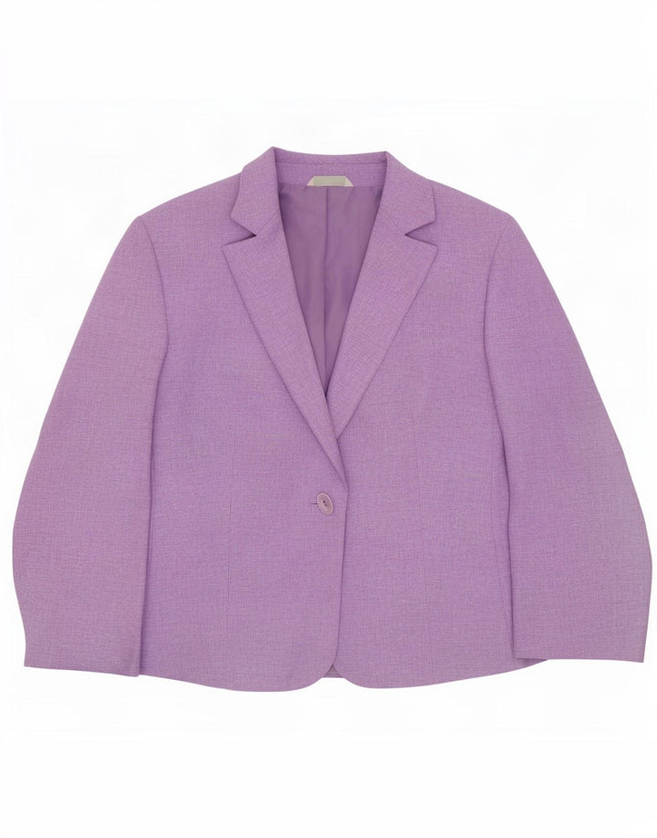 Marks & Spencer Damen Standard-Blazerjacke mit 1 Knopf, UK 12, Mittelviolett