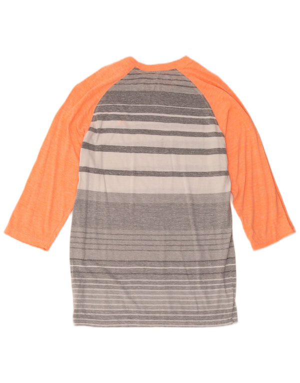 Hurley Damen Premium Fit Top 3/4 Ärmel UK 10 Small Grau gestreift Polyester