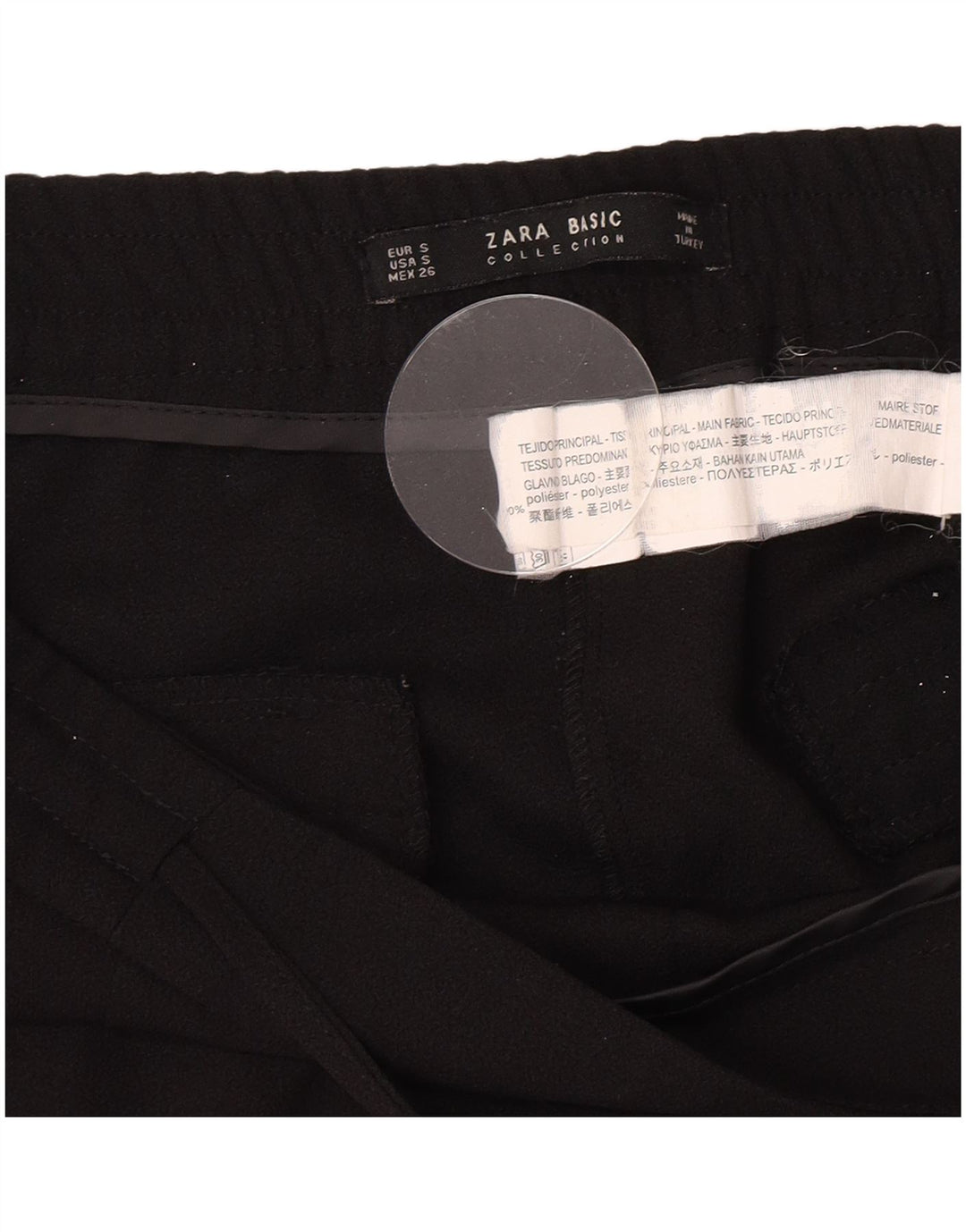 Zara Slim Chino-Hose für Damen, Größe S, W30, L27, Schwarz, Polyester
