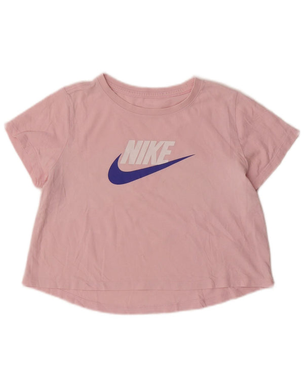 Nike Mädchen Crop Graphic T-Shirt Top 12–13 Jahre Large Pink