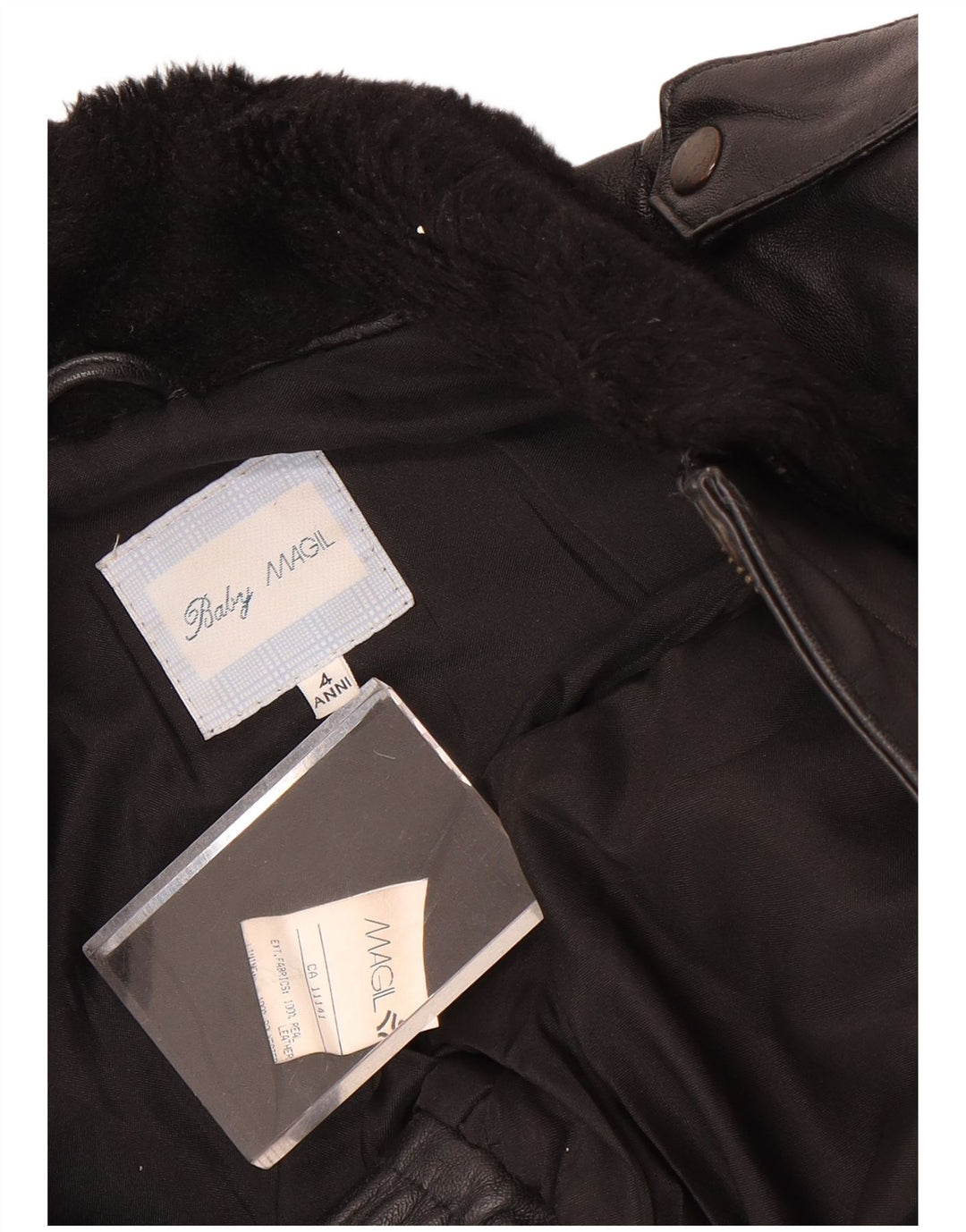 Magil Mädchen Lederjacke 3-4 Jahre Schwarz