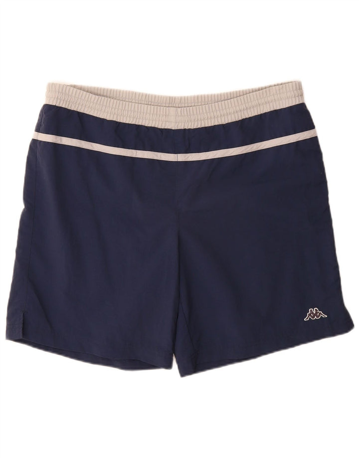 Kappa Herren-Badeshorts, groß, marineblaues Colourblock-Nylon