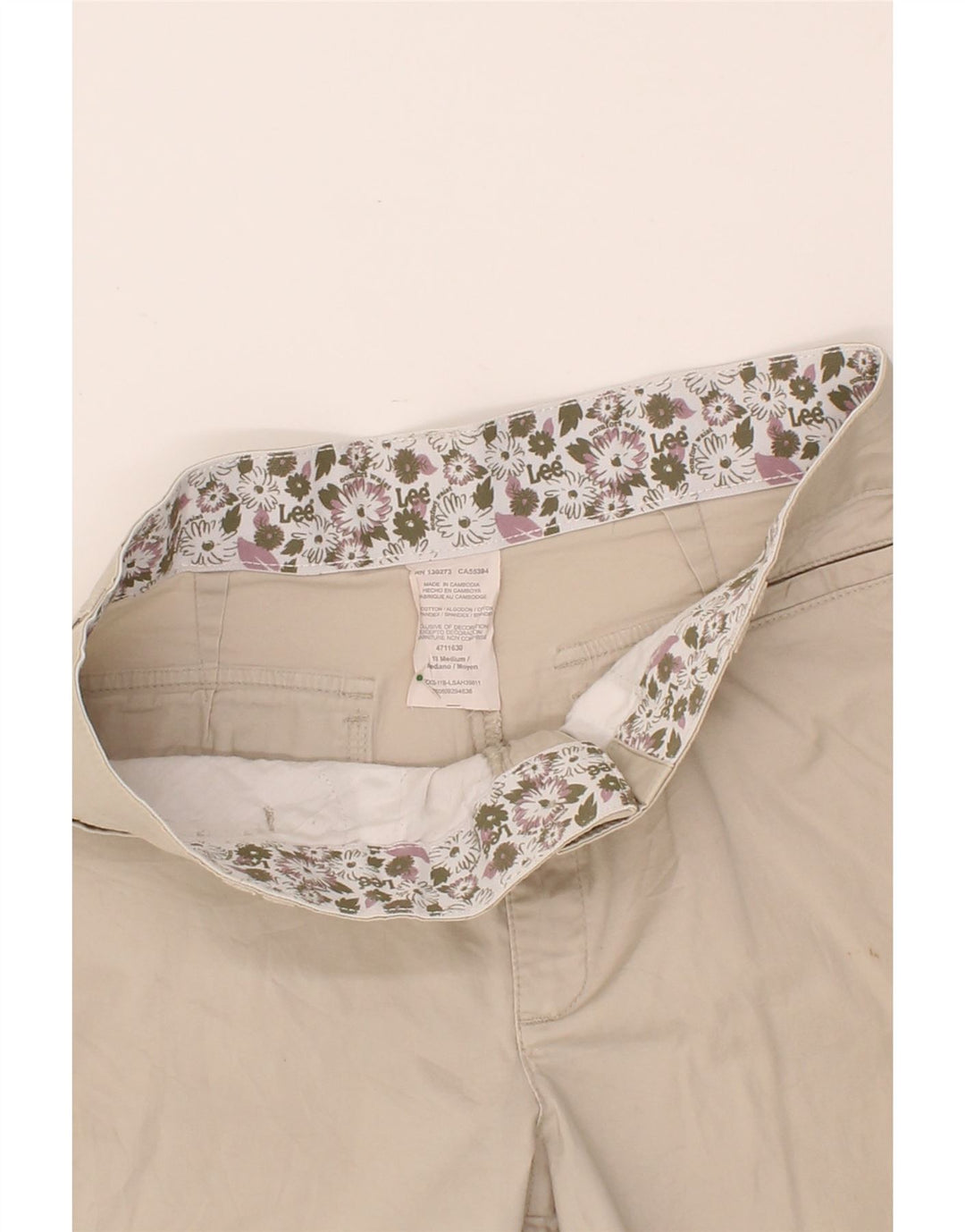 LEE Womens Casual Shorts US 12 Large W32  Beige Cotton Vintage Lee and Second-Hand Lee from Messina Hembry 