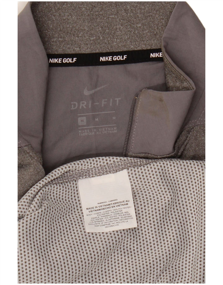 Nike Herren Dri Fit Graphic Zip Neck Pullover Trainingsanzug Top Mittelgrau