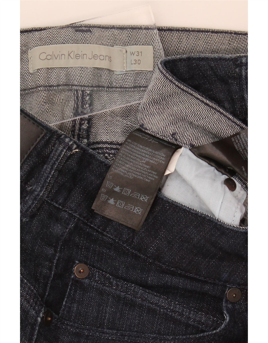 CALVIN KLEIN Womens Slim Jeans W31 L30 Navy Blue Cotton Vintage Calvin Klein and Second-Hand Calvin Klein from Messina Hembry 