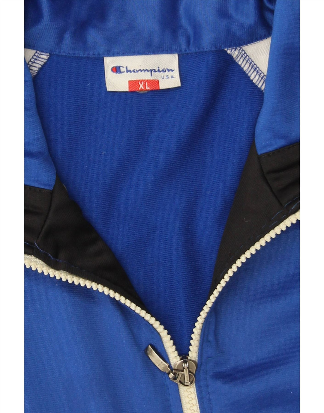 Champion Herren-Trainingsanzugoberteil, XL, blaues Colourblock-Polyester