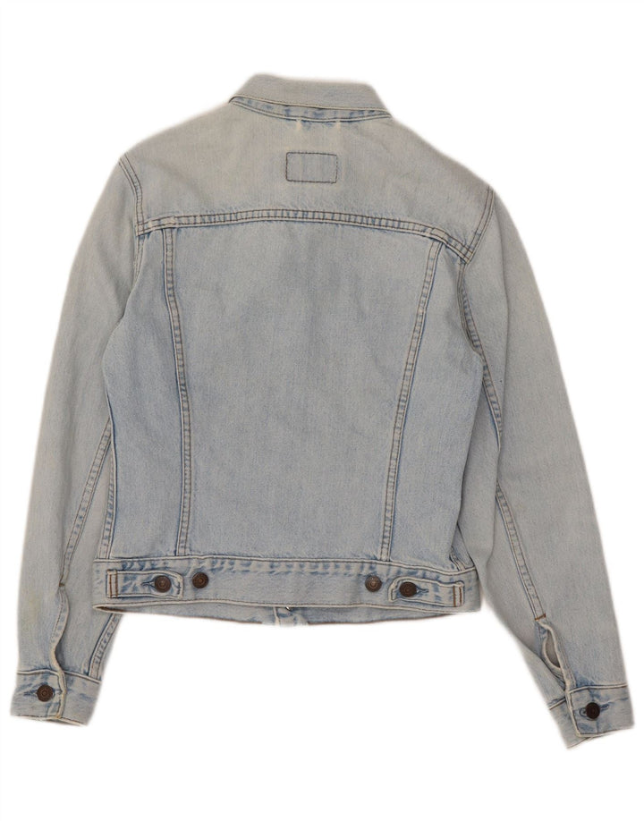 Levi's Damen Crop Denim Jacke UK 10 Small Blaue Baumwolle