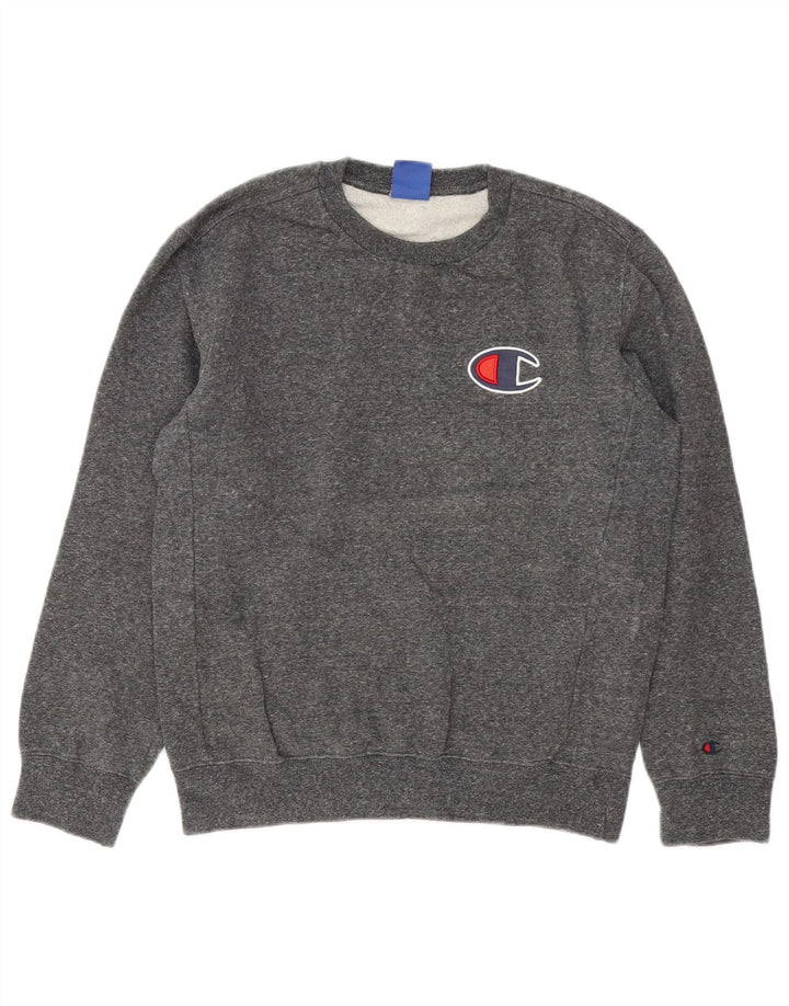 Champion Damen-Sweatshirt-Pullover, UK 14, mittelgrau gefleckte Baumwolle