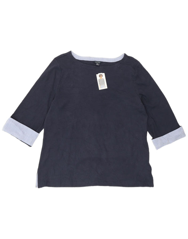 Nautica Damen-Top, 3/4-Ärmel, UK 20 2XL, Marineblau, Colourblock-Baumwolle