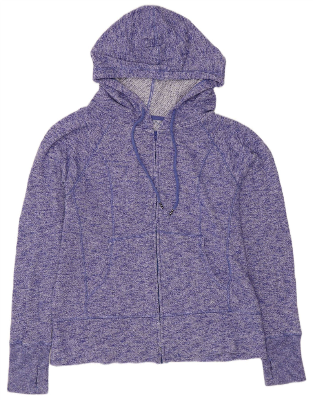 GAP Damen-Kapuzenpullover mit Reißverschluss, UK 16, Größe L, lila gesprenkelte Baumwolle