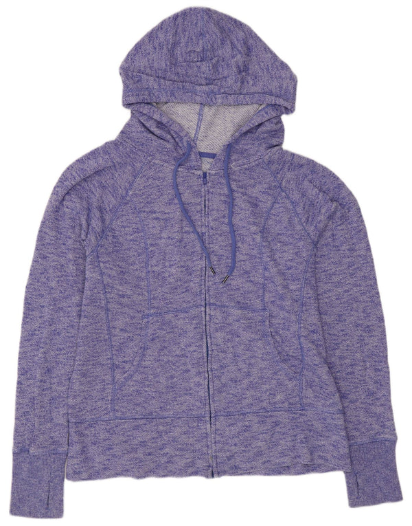 GAP Damen-Kapuzenpullover mit Reißverschluss, UK 16, Größe L, lila gesprenkelte Baumwolle