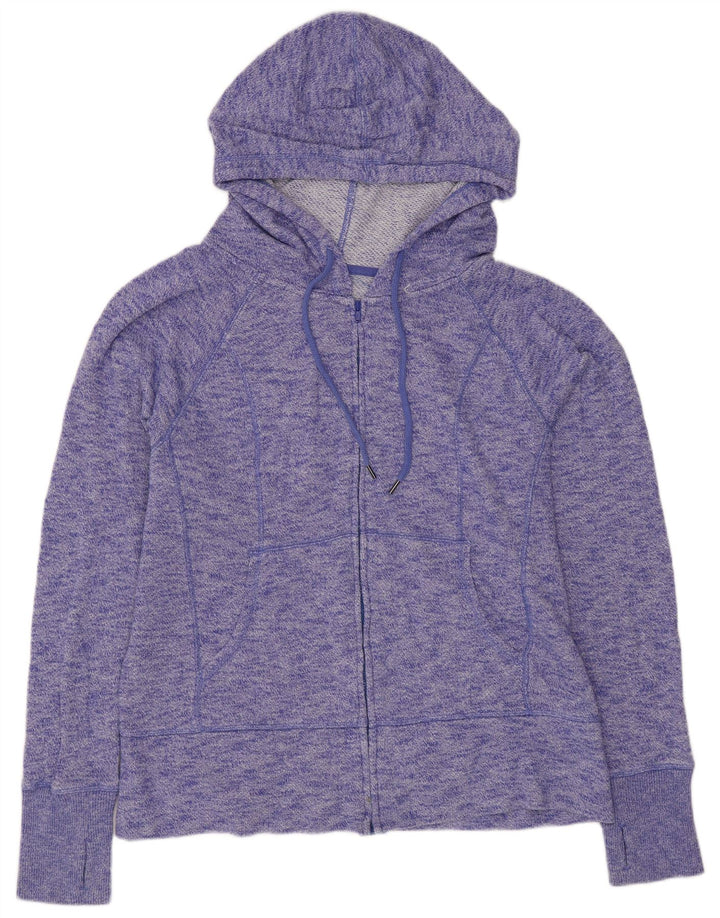 GAP Damen-Kapuzenpullover mit Reißverschluss, UK 16, Größe L, lila gesprenkelte Baumwolle