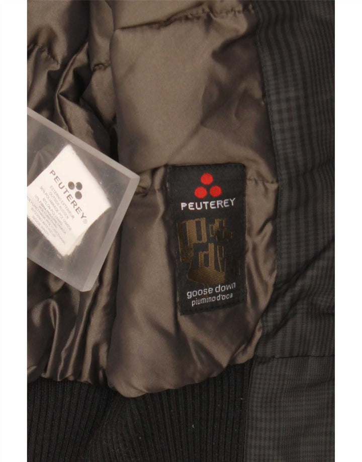 PEUTEREY Herren-Bomber-Wattierungsjacke IT 46 Small Graues Hahnentritt-Polyamid