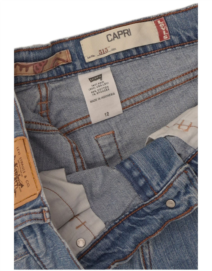 Levi's Damen 515 Capri Jeans US 12 Large W34 L21 Blaue Baumwolle