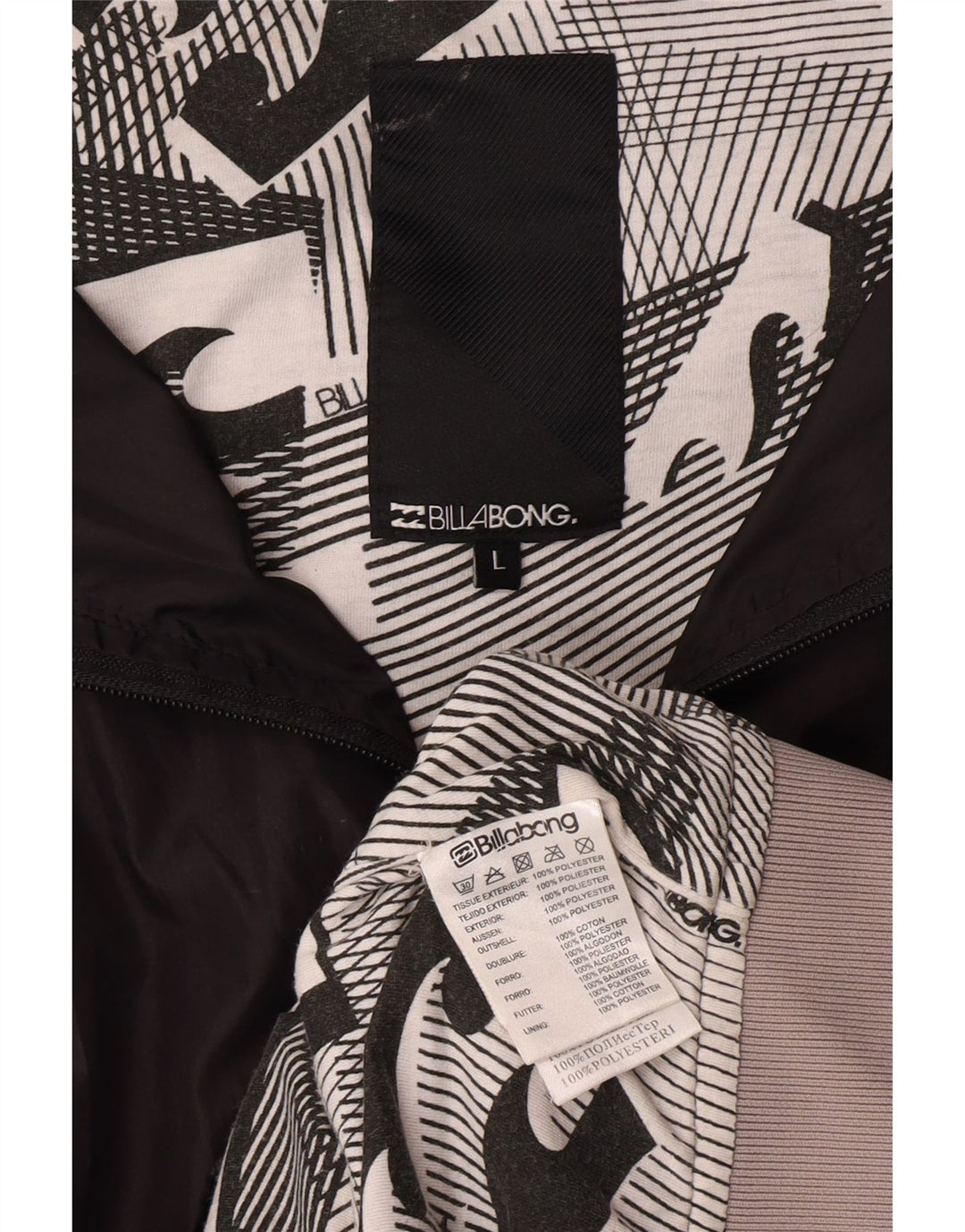 Billabong Herren-Bomberjacke mit Kapuze, UK 40, Größe L, Schwarz, Polyester